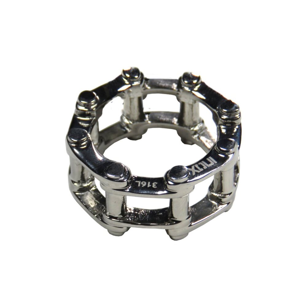 Inox Men's Stainless Steel Polished Motorcycle Biker Chain Ring